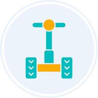 Segway Glyph Two Colour Circle Icon vector