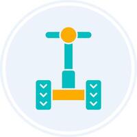 segway glifo dos color circulo icono vector