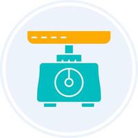 Weighing Scale Glyph Two Colour Circle Icon vector