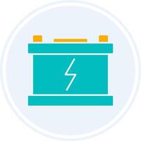 Power Glyph Two Colour Circle Icon vector