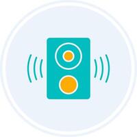 Speaker Glyph Two Colour Circle Icon vector