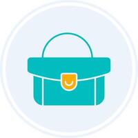 Woman Bag Glyph Two Colour Circle Icon vector