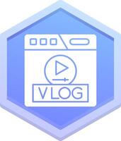 Vlog Polygon Icon vector