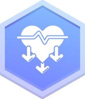 corazón Velocidad polígono icono vector
