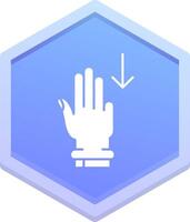 Three Fingers Down Polygon Icon vector