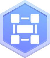 Rectangle frame Polygon Icon vector