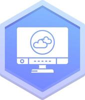 nube polígono icono vector