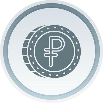 Ruble Solid button Icon vector