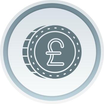 Pound Solid button Icon vector