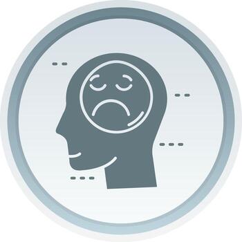 Sadness Solid button Icon vector