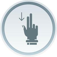 Two Fingers Down Solid button Icon vector
