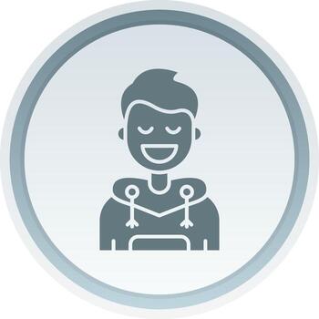 Relieved Solid button Icon vector
