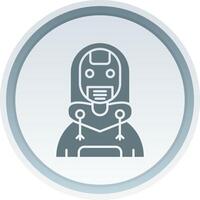 Robot Solid button Icon vector