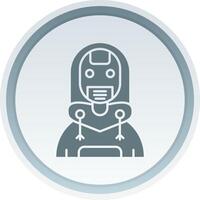 Robot Solid button Icon vector