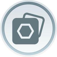 Polygon frame Solid button Icon vector