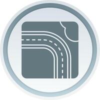 Highway Solid button Icon vector