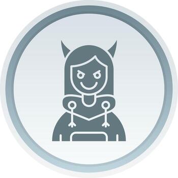 Demon Solid button Icon vector
