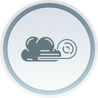 Wind cloud Solid button Icon vector