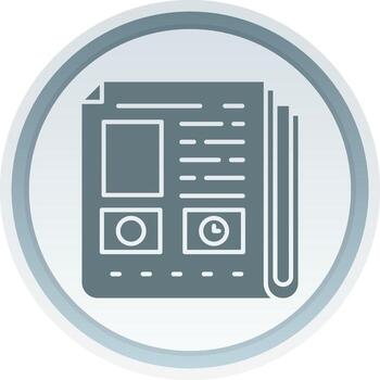 Newspaper Solid button Icon vector