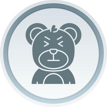 Angry Solid button Icon vector