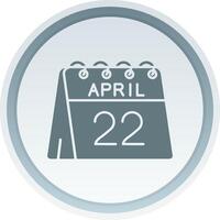 22 de abril sólido botón icono vector