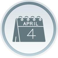 4th of April Solid button Icon vector