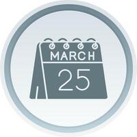 25th of March Solid button Icon vector