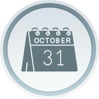 31st of October Solid button Icon vector