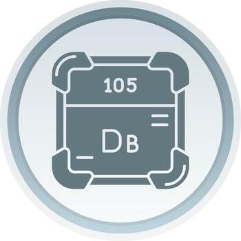 Dubnium Solid button Icon vector