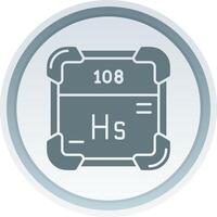 Hassium Solid button Icon vector