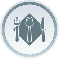 Cutlery Solid button Icon vector