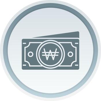 Won Solid button Icon vector