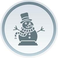 Snowman Solid button Icon vector