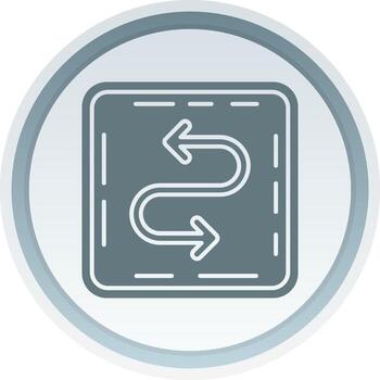 Zigzag Solid button Icon vector