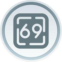 Sixty Nine Solid button Icon vector