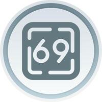 Sixty Nine Solid button Icon vector