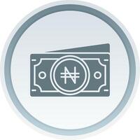 Naira Solid button Icon vector