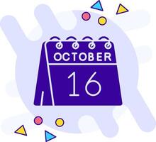 16th of October freestyle solid Icon vector