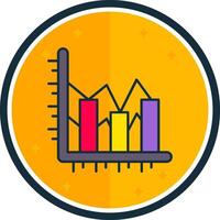 Bar chart filled verse Icon vector