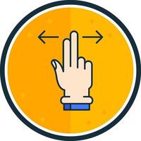 Two Fingers Horizontal Scroll filled verse Icon vector