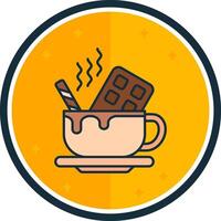 caliente chocolate lleno verso icono vector