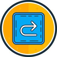 U turn filled verse Icon vector