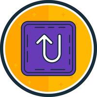 U turn filled verse Icon vector