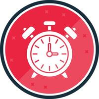 alarma reloj glifo verso icono vector