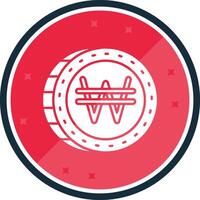 Won Glyph verse Icon vector