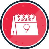 9th of August Glyph verse Icon vector