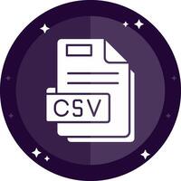 Csv Solid badges Icon vector