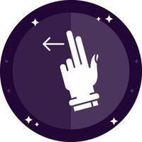 Two Fingers Left Solid badges Icon vector