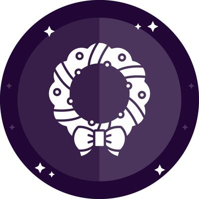 Christmas wreath Solid badges Icon