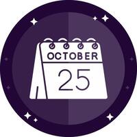 25th of October Solid badges Icon vector